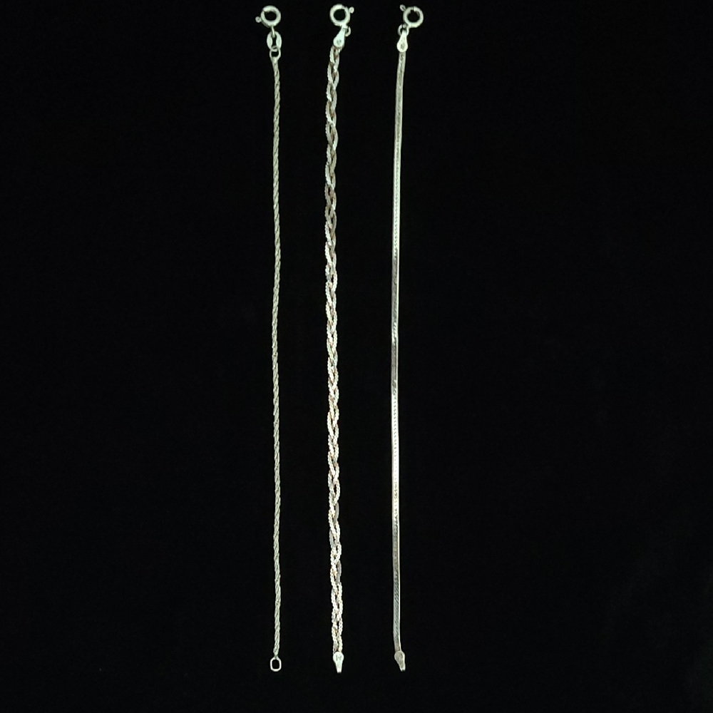Classic Sterling Silver Chain Bracelet Set